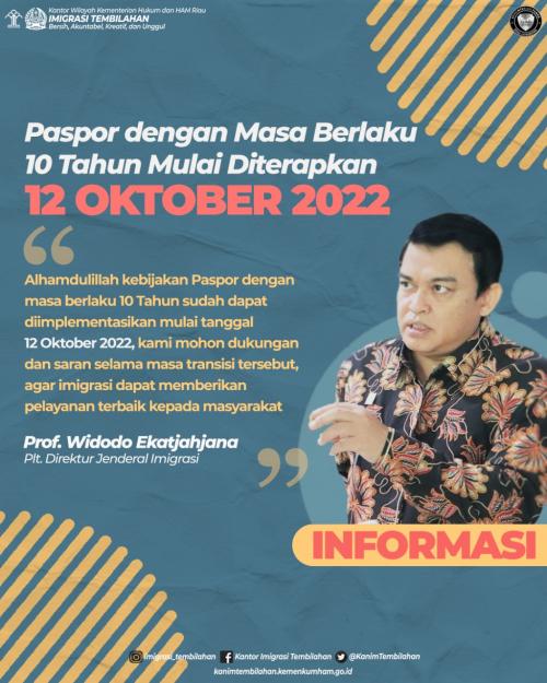Pemberlakuan Paspor dengan Masa Berlaku 10 Tahun!